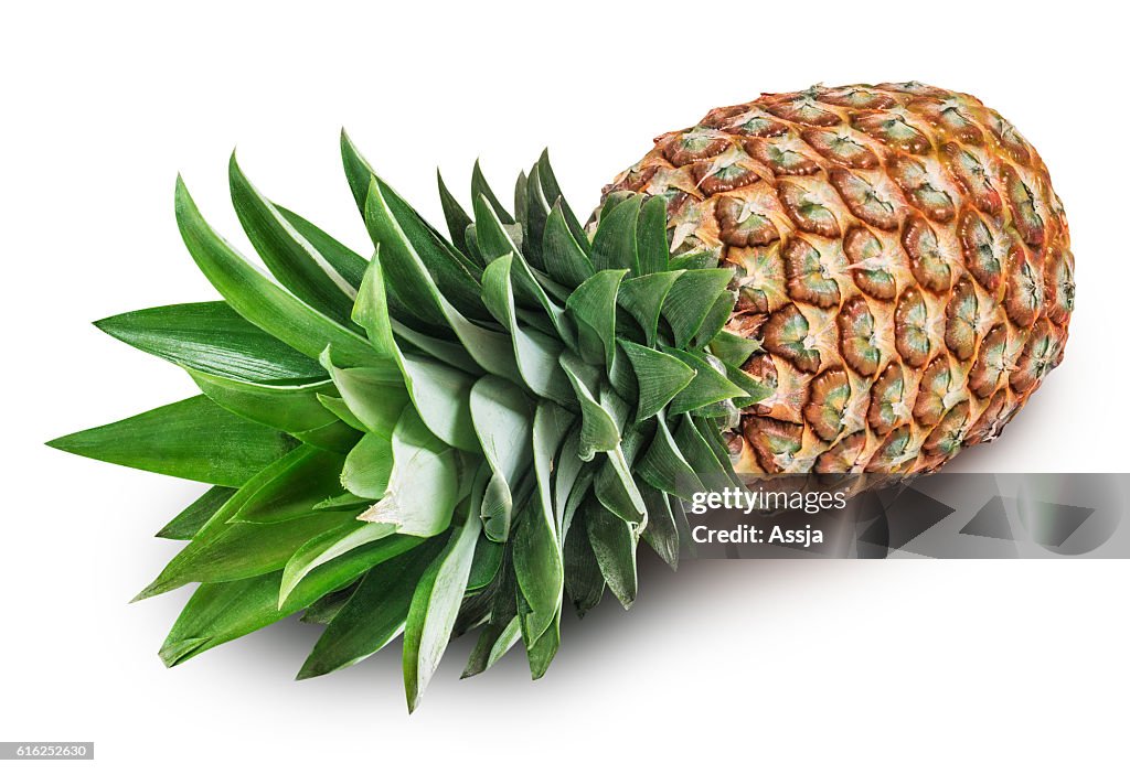 Ananas isolato su sfondo bianco con percorso di ritaglio