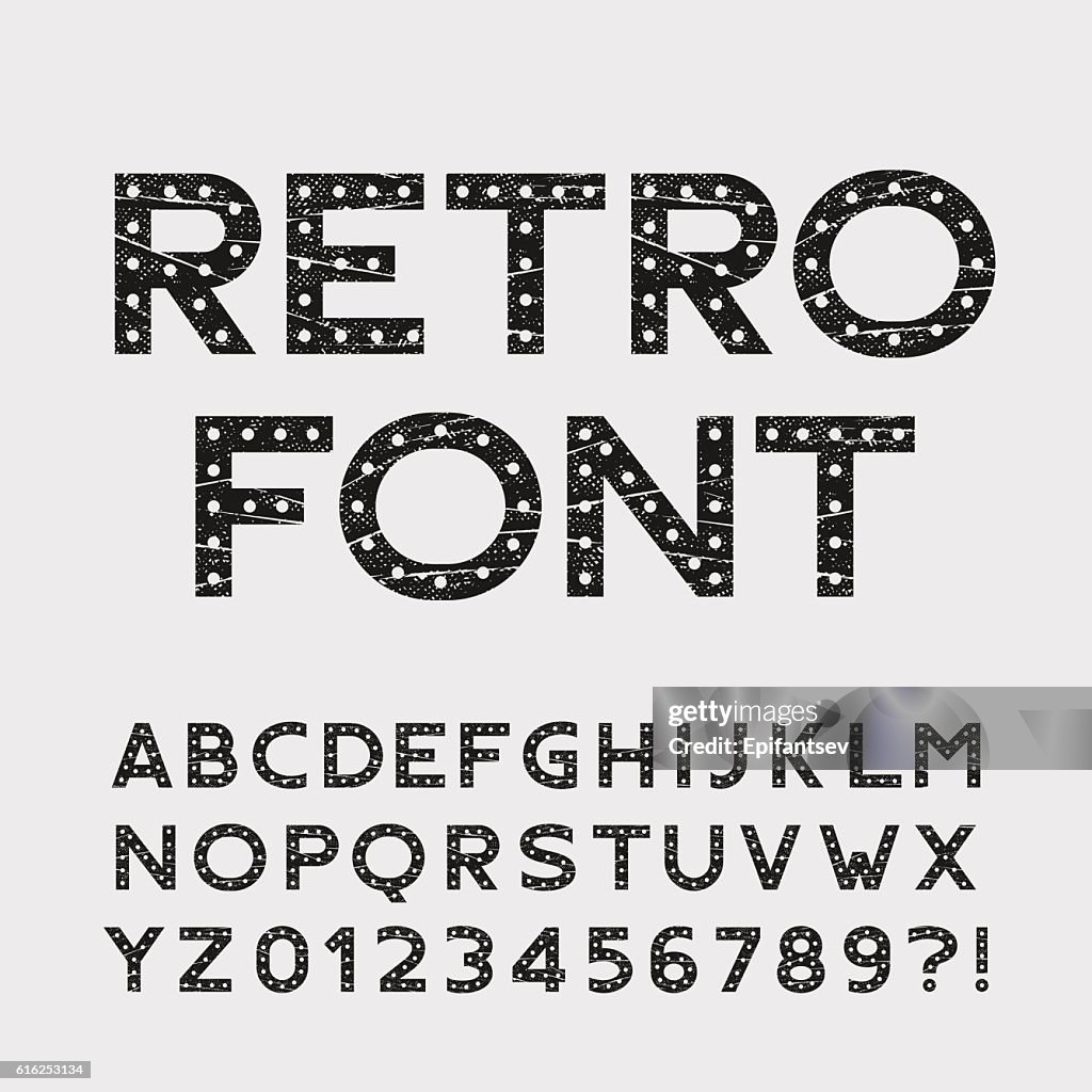Retro alphabet font