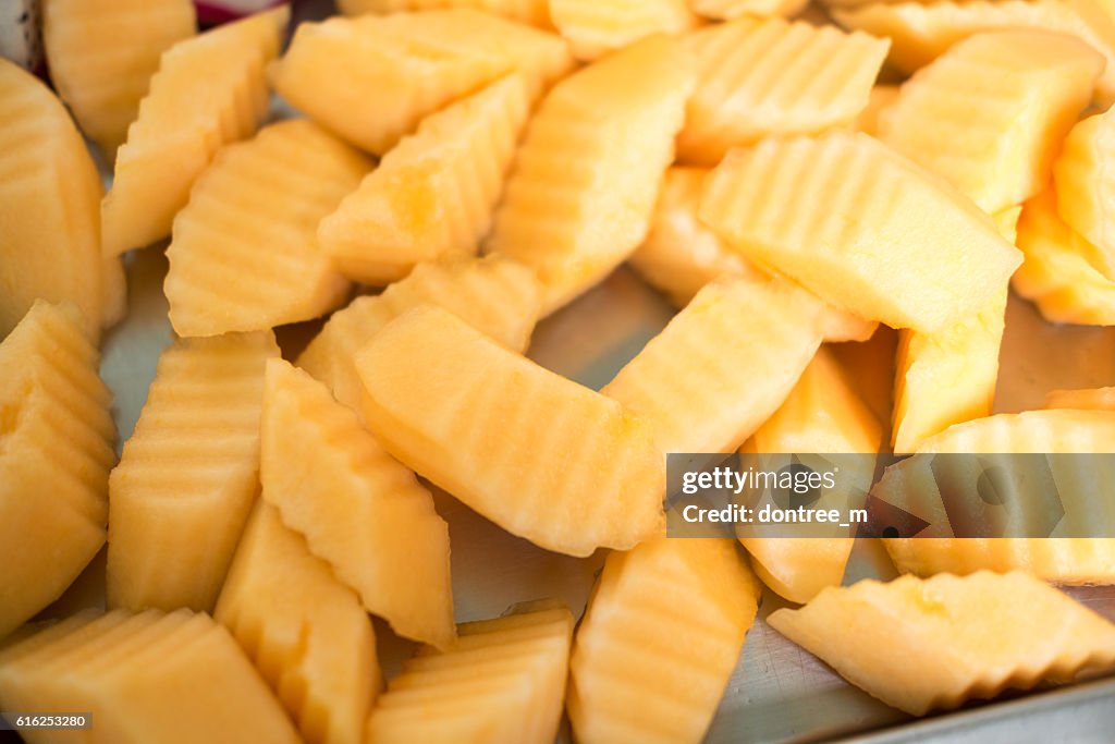 Slice of fresh cantaloupe