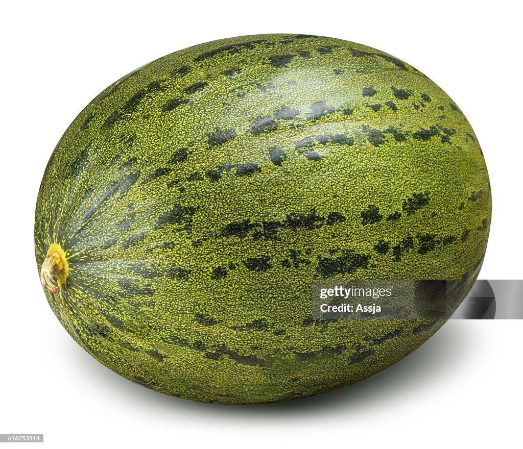 Green melon isolated on white background