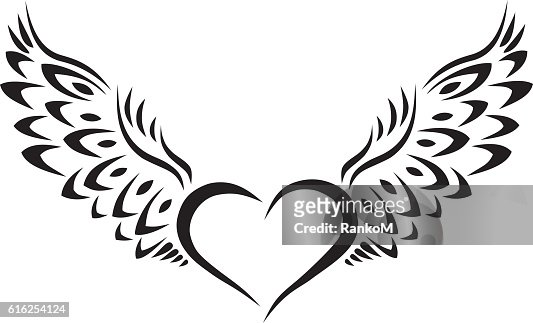 Heart With Wings Tribal Tattoo High-Res Vector Graphic - Getty Images