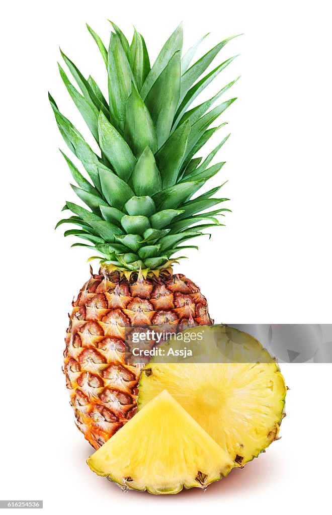 Ripe pineapple isolated on white background