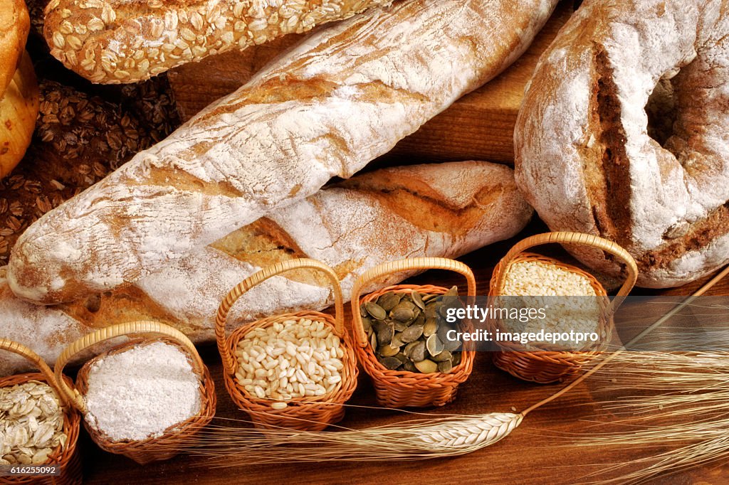 Various fresh breads