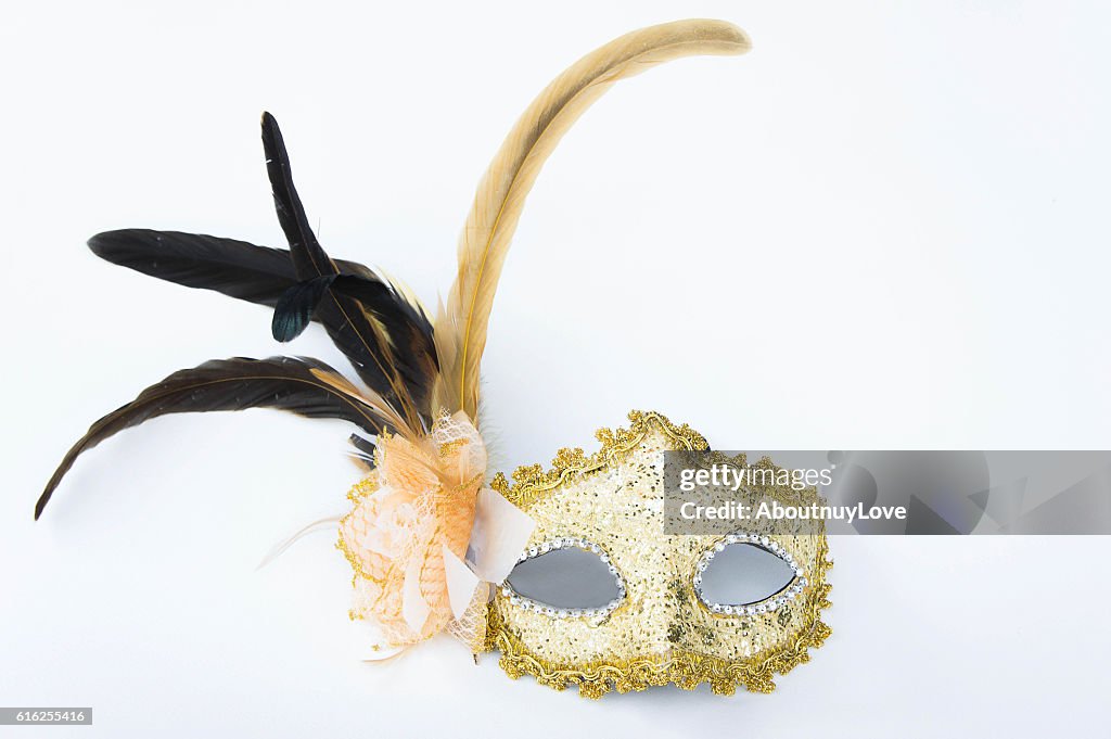 Máscara de lujo, accesorios que oscurecen la cara de la fiesta.