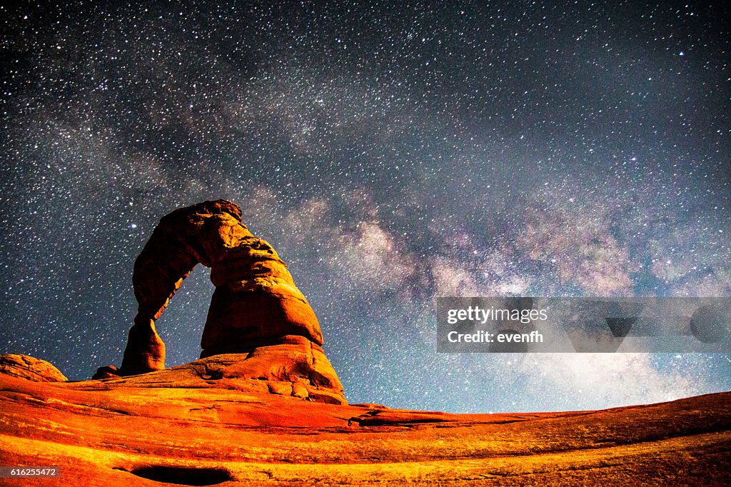 The Milky Way above Delicate Arch, Arches National Park