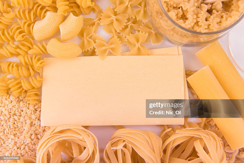 Different kinds of pasta