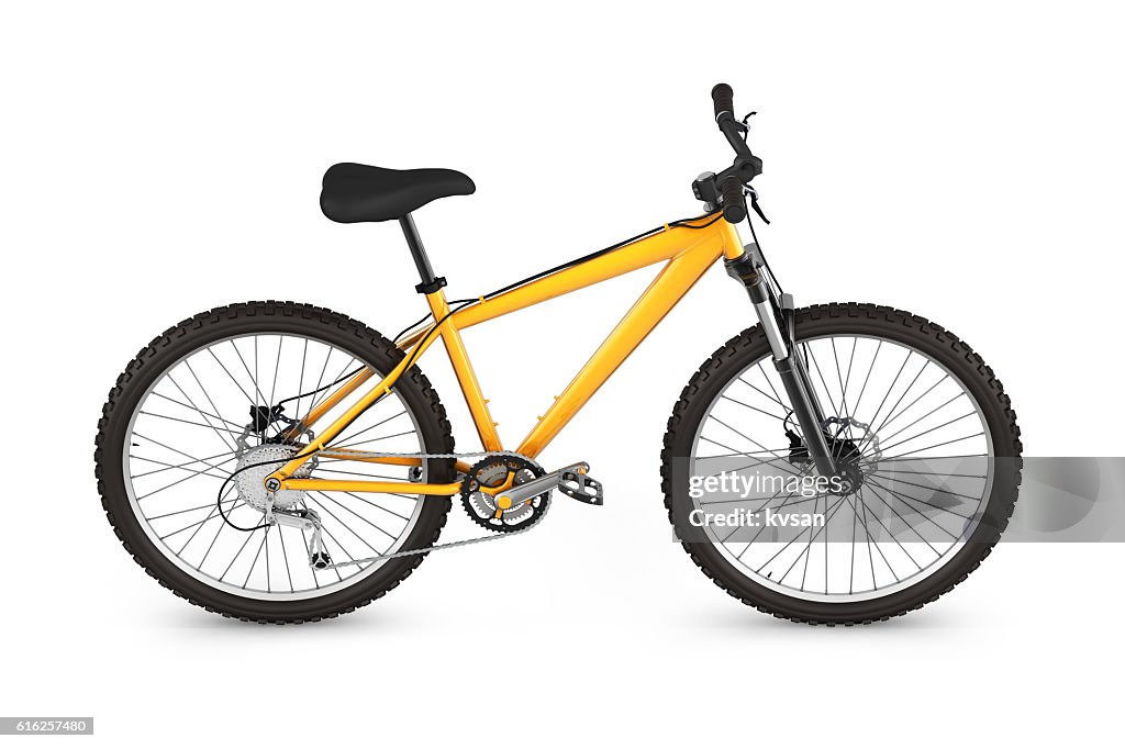 Mountain bike isolated on white background 3d render