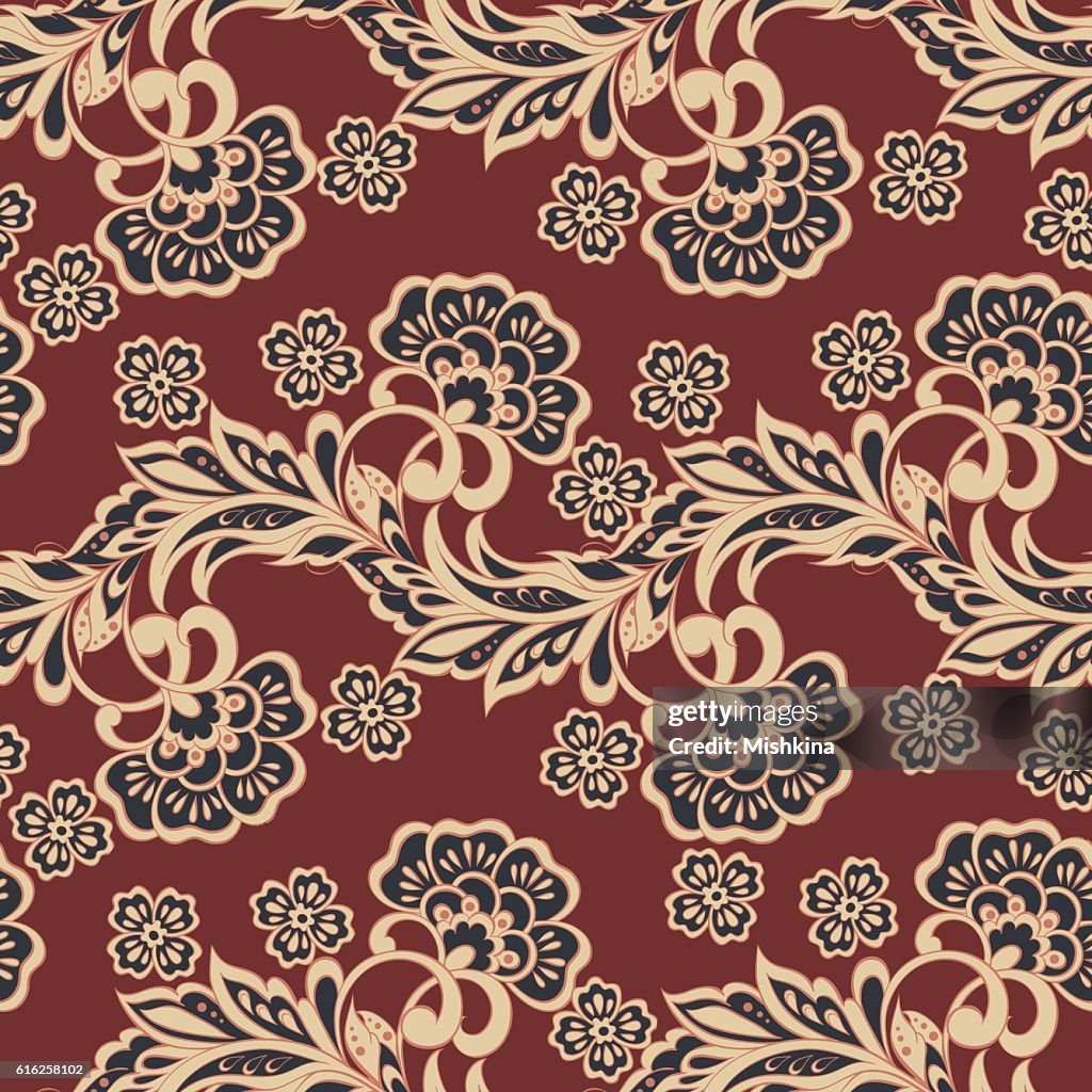 Asian floral seamless pattern. vector background