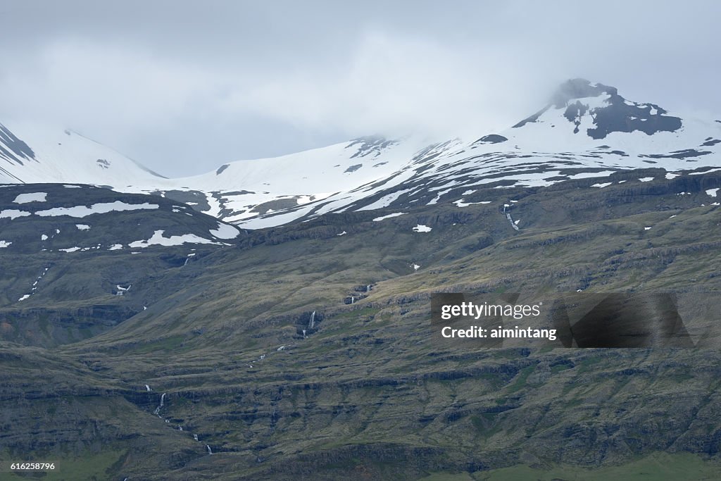 Snow Capped Mountains in South Iceland