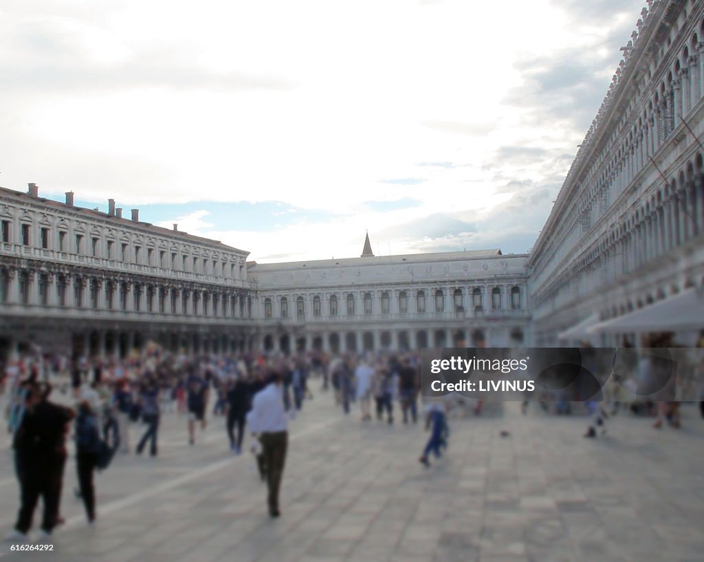 Berühmte Piazza San Marco Platz In Venedig Italien Europa