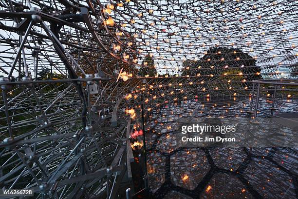 View of the Hive, a multi-sensory installation that encapsulates the story of the honey bee, at Kew Gardens on October 21, 2016 in London, England....