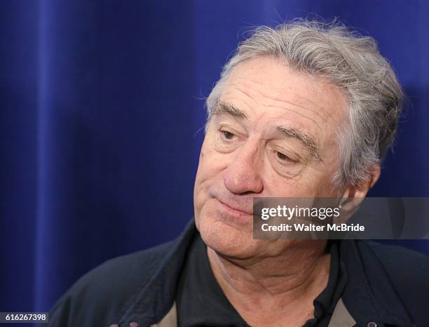 Robert De Niro during the open press rehearsal for "A Bronx Tale - The New Musical" at the New 42nd Street Studios on October 21, 2016 in New York...