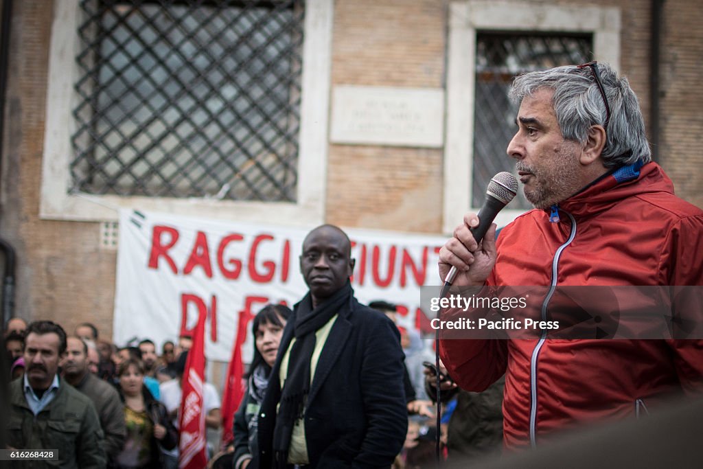 In the photo  Paolo Di Vetta. Hundreds of 'Housing Rights'...