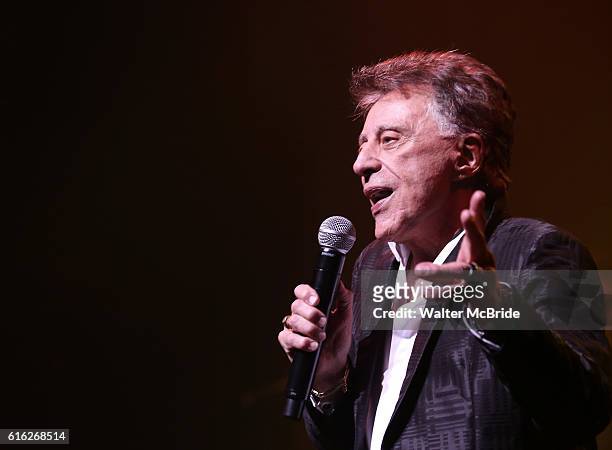 Frankie Valli And The Four Seasons perform at 'Frankie Valli And The Four Seasons' Broadway Opening Night at Lunt-Fontanne Theatre on October 21,...