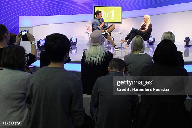 Model Daniela Katzenberger during an interview with Marko Schreyl at the ARD stage at the 2016 Frankfurt Book Fair on October 22, 2016 in Frankfurt...