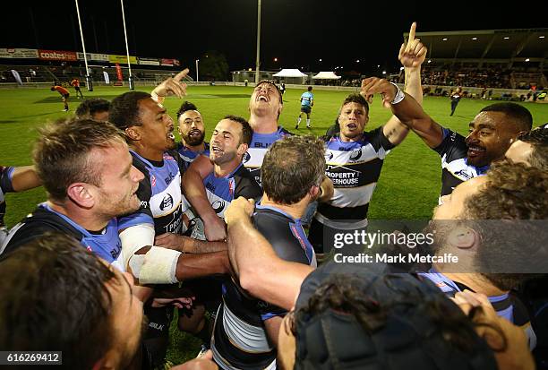 Spirit players celebrate victory in the 2016 NRC Grand Final match between the NSW Country Eagles and Perth Spirit at Scully Park on October 22, 2016...