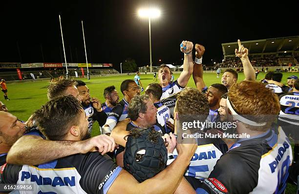 Spirit players celebrate victory in the 2016 NRC Grand Final match between the NSW Country Eagles and Perth Spirit at Scully Park on October 22, 2016...