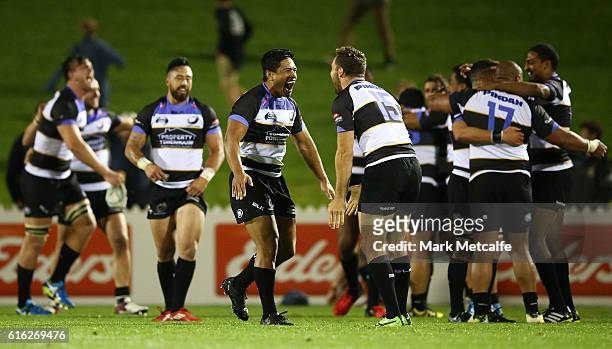 Spirit players celebrate victory in the 2016 NRC Grand Final match between the NSW Country Eagles and Perth Spirit at Scully Park on October 22, 2016...