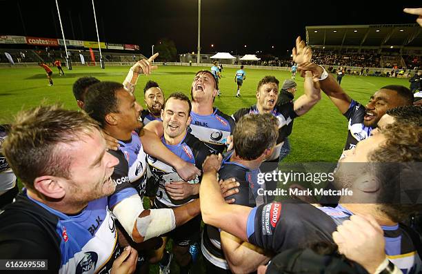 Spirit players celebrate victory in the 2016 NRC Grand Final match between the NSW Country Eagles and Perth Spirit at Scully Park on October 22, 2016...