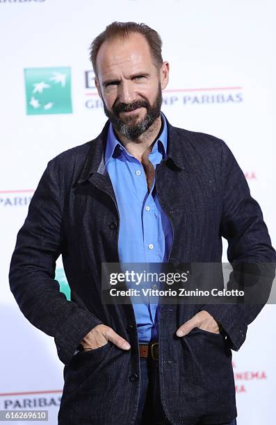 Ralph Fiennes attends a photocall for 'The English Patient - Il Paziente Inglese' during the 11th Rome Film Festival at Auditorium Parco Della Musica...