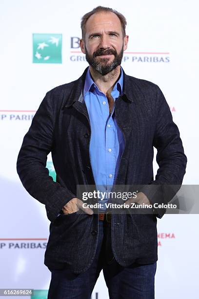 Ralph Fiennes attends a photocall for 'The English Patient - Il Paziente Inglese' during the 11th Rome Film Festival at Auditorium Parco Della Musica...