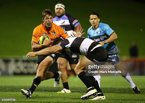 Jake Gordon of the Eagles is tackled during the 2016 NRC Grand Final match between the NSW Country Eagles and Perth Spirit at Scully Park on October...