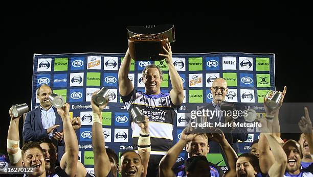 Spirit captain Heath Tessmann holds aloft the NRC trophy after victory in the 2016 NRC Grand Final match between the NSW Country Eagles and Perth...