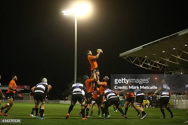 The Eagles win a lineout during the 2016 NRC Grand Final match between the NSW Country Eagles and Perth Spirit at Scully Park on October 22, 2016 in...