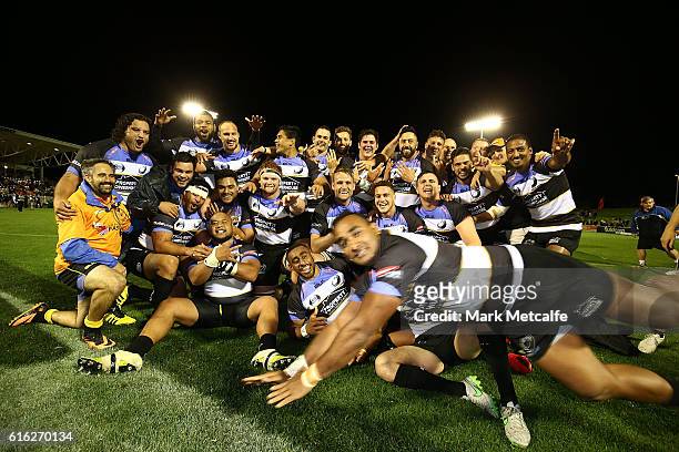 Perth Spirit pose for a team photo after victory in the 2016 NRC Grand Final match between the NSW Country Eagles and Perth Spirit at Scully Park on...