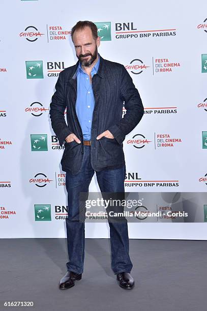 Ralph Fiennes attends a photocall for 'The English Patient - Il Paziente Inglese' during the 11th Rome Film Festival on October 22, 2016 in Rome,...