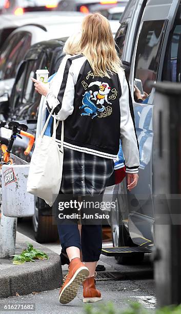 Model Karlie Kloss is seen in Omotesando on October 22, 2016 in Tokyo, Japan.