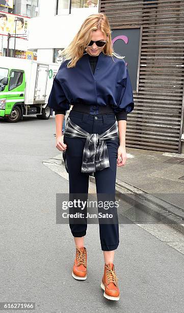 Model Karlie Kloss is seen in Harajuku street on October 22, 2016 in Tokyo, Japan.