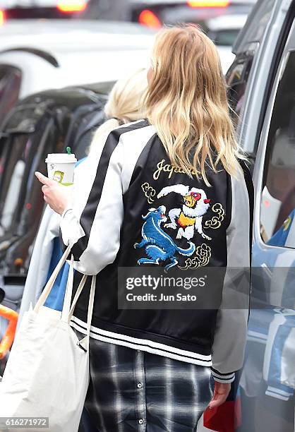 Model Karlie Kloss is seen in Omotesando on October 22, 2016 in Tokyo, Japan.