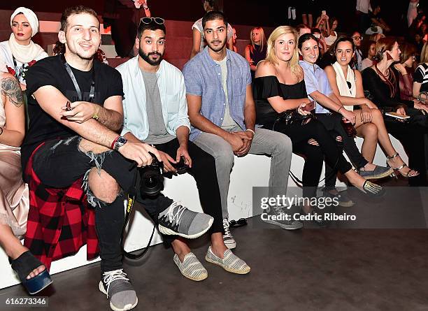 Guests attend the Lama Jouni show during Fashion Forward Spring/Summer 2017 held at the Dubai Design District on October 22, 2016 in Dubai, United...