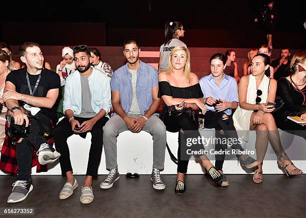 Guests attend the Lama Jouni show during Fashion Forward Spring/Summer 2017 held at the Dubai Design District on October 22, 2016 in Dubai, United...