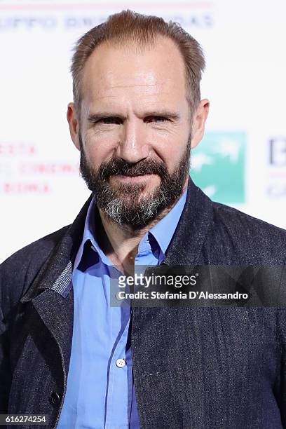 Ralph Fiennes attends a photocall for 'The English Patient - Il Paziente Inglese' during the 11th Rome Film Festival at Auditorium Parco Della Musica...
