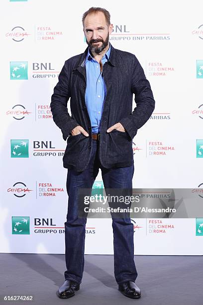 Ralph Fiennes attends a photocall for 'The English Patient - Il Paziente Inglese' during the 11th Rome Film Festival at Auditorium Parco Della Musica...