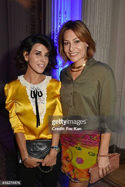 Actresses Reem Kherici and Shirley Bousquet attend 'Le Bal Jaune 2016' : Dinner Party At Hotel Salomon de Rothschild As part of FIAC 2016 -...