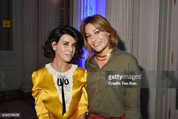 Actresses Reem Kherici and Shirley Bousquet attend 'Le Bal Jaune 2016' : Dinner Party At Hotel Salomon de Rothschild As part of FIAC 2016 -...