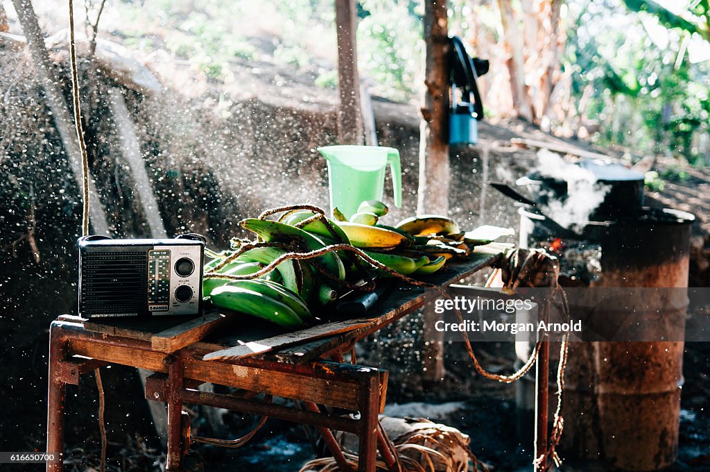 The space where a family that lives in a rural village in Nicaragua uses to prepare their meals