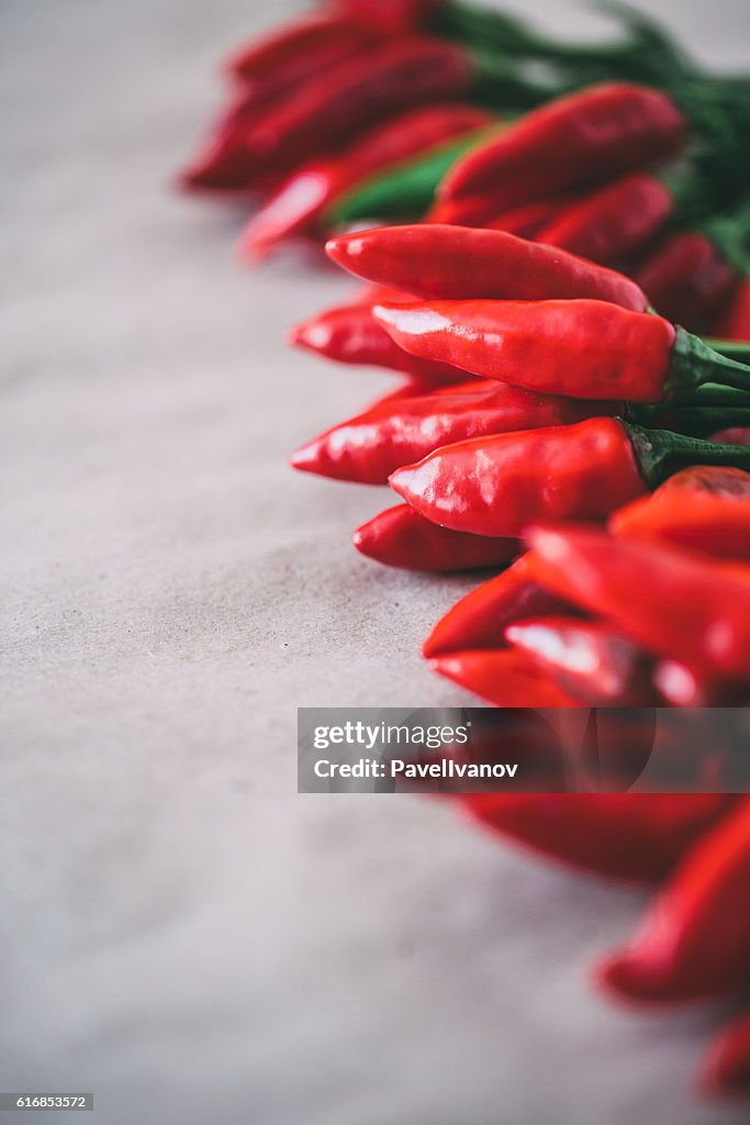 Abstract nature blured background, Red hot chili pepper.