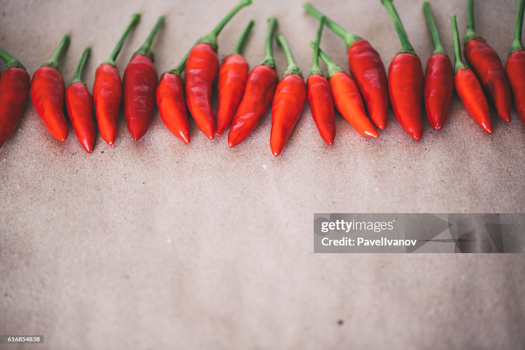 Heiße leckere rote Paprika Nahaufnahme.