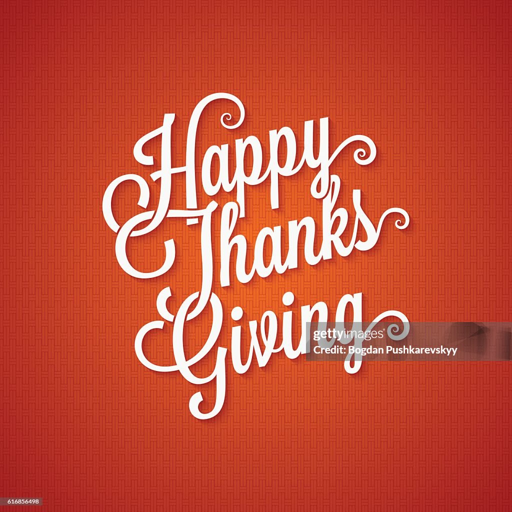 Thanksgiving day vintage lettering background