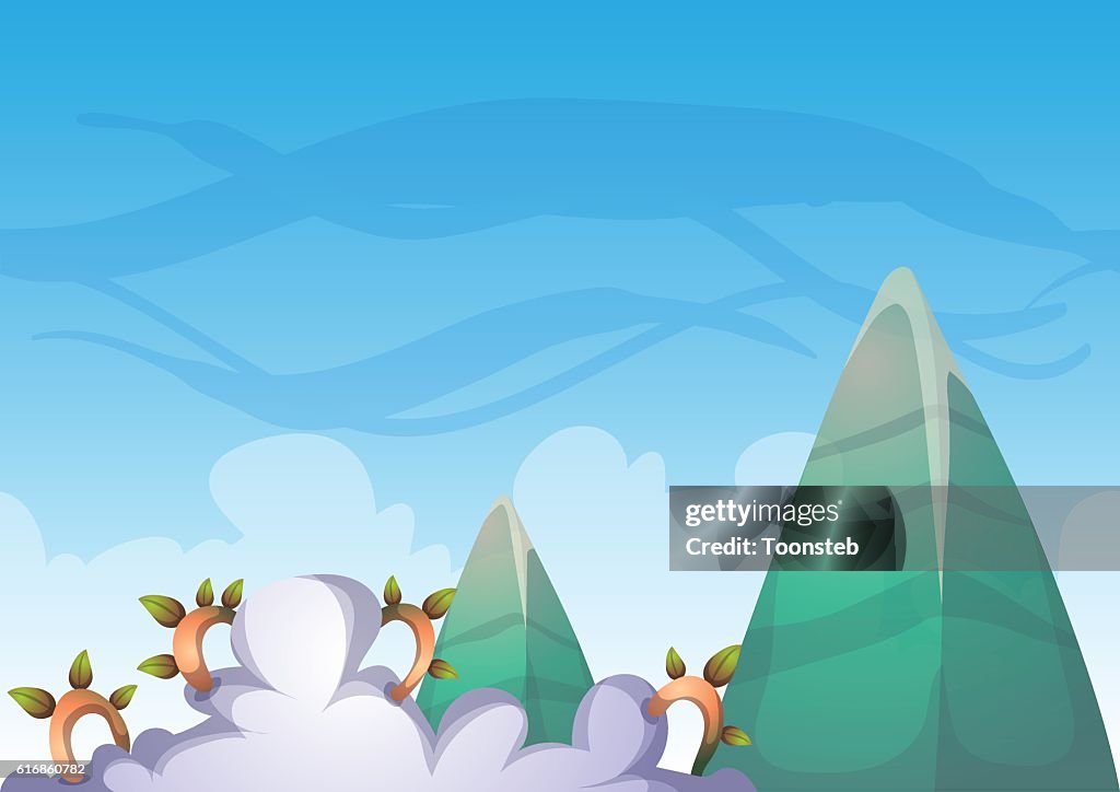 Cartoon vector sky background with separated layers