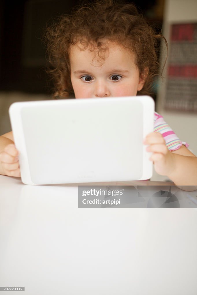 Girl with tablet