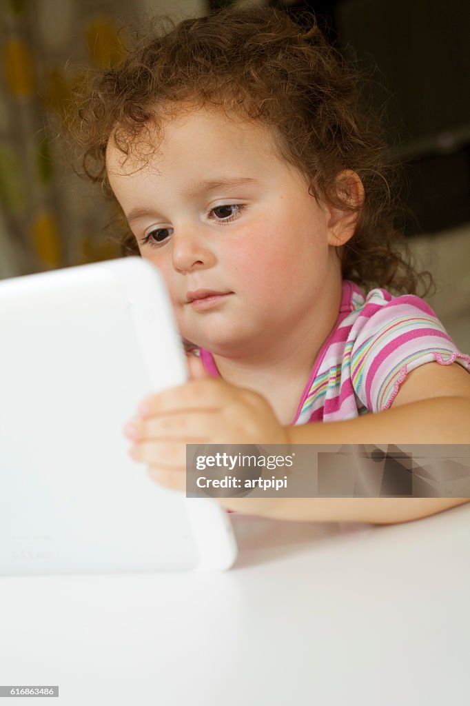 Girl with tablet