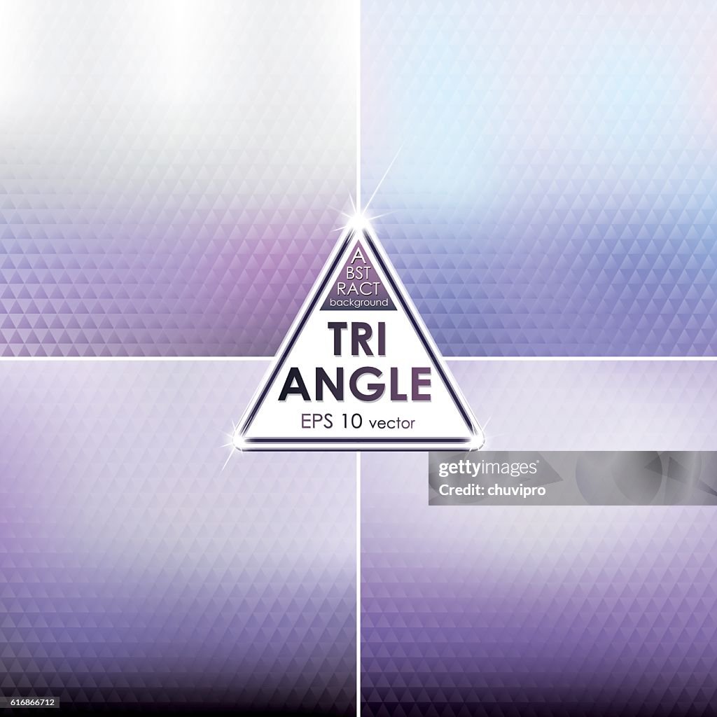 Abstract Triangle shaped backgrounds set  Light Violet Palette