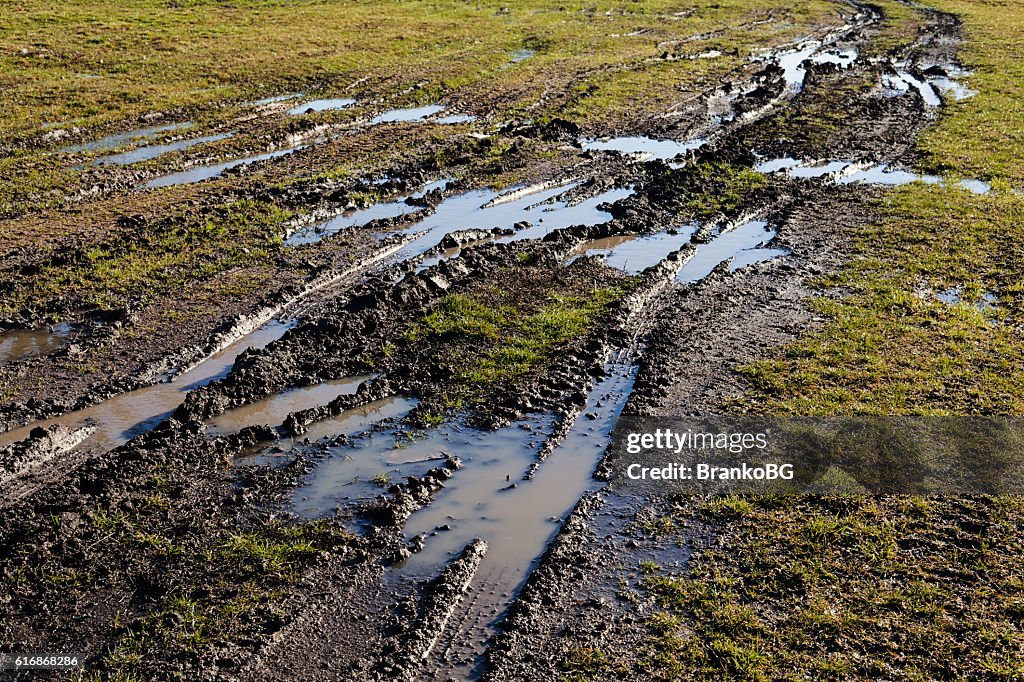 Muddy country road