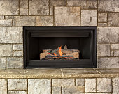 Natural gas fireplace for home