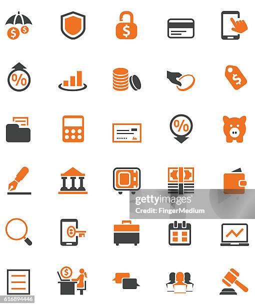 finance icon set - decrease time stock illustrations